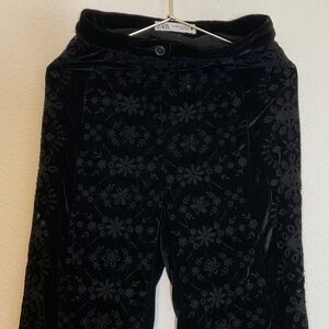 Zara Alina Black Velvet Floral Trousers XS